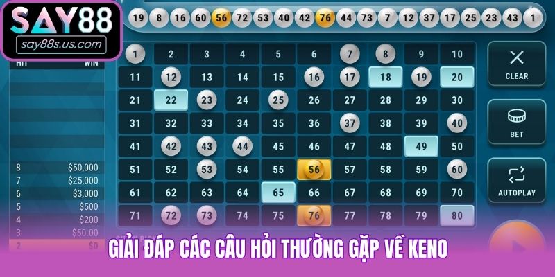 Keno Say88 - Game Xổ Số Tự Chọn Hấp Dẫn Nhất Hiện Nay Giải đáp các câu hỏi thường gặp về Keno Say88