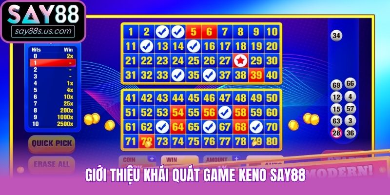 Keno Say88 - Game Xổ Số Tự Chọn Hấp Dẫn Nhất Hiện Nay Giới thiệu khái quát game Keno Say88