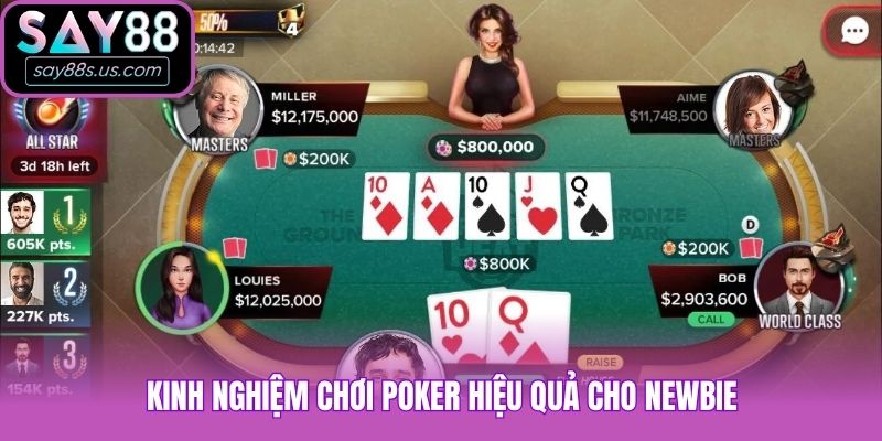 Poker Say88, Những Lưu Ý Từ Cao Thủ Không Thể Bỏ Qua Kinh nghiệm chơi Poker hiệu quả cho newbie