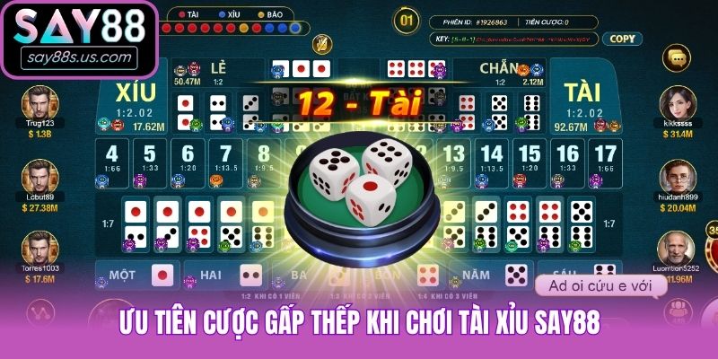 Tài Xỉu Say88 - Cách Chơi Cơ Bản Và 4 Bí Kíp Cược Là Thắng Ưu tiên cược gấp thếp khi chơi Tài xỉu Say88